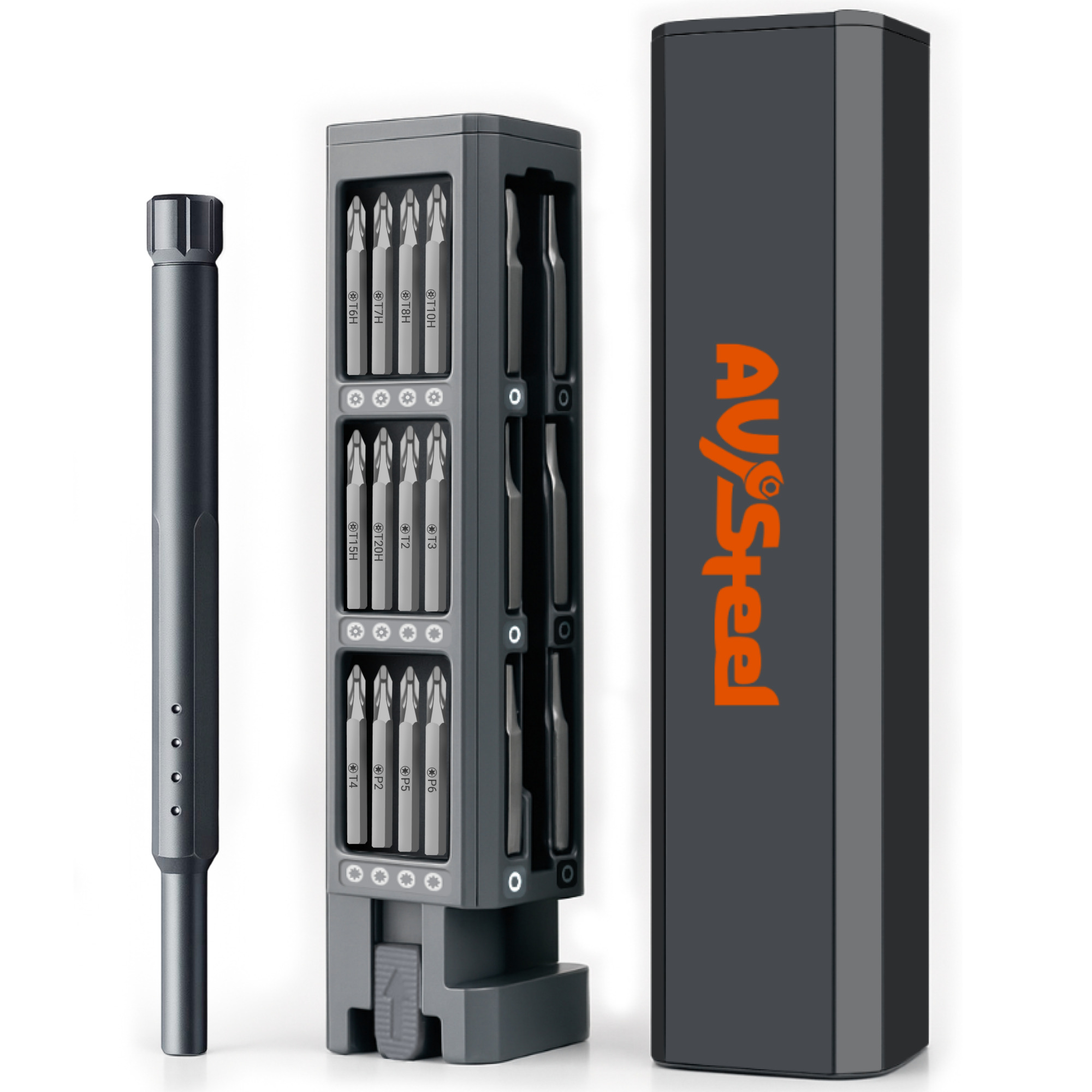 AV Steel Precision Screwdriver Set — 46-in-1, S2 Steel, Magnetic Tips, Portable Storage Case, Model# AV-130100
